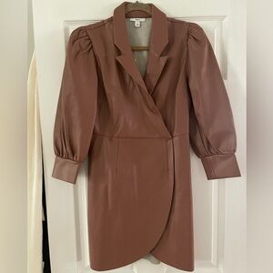 NWT Bar lll Faux Leather Dress in size small in camel